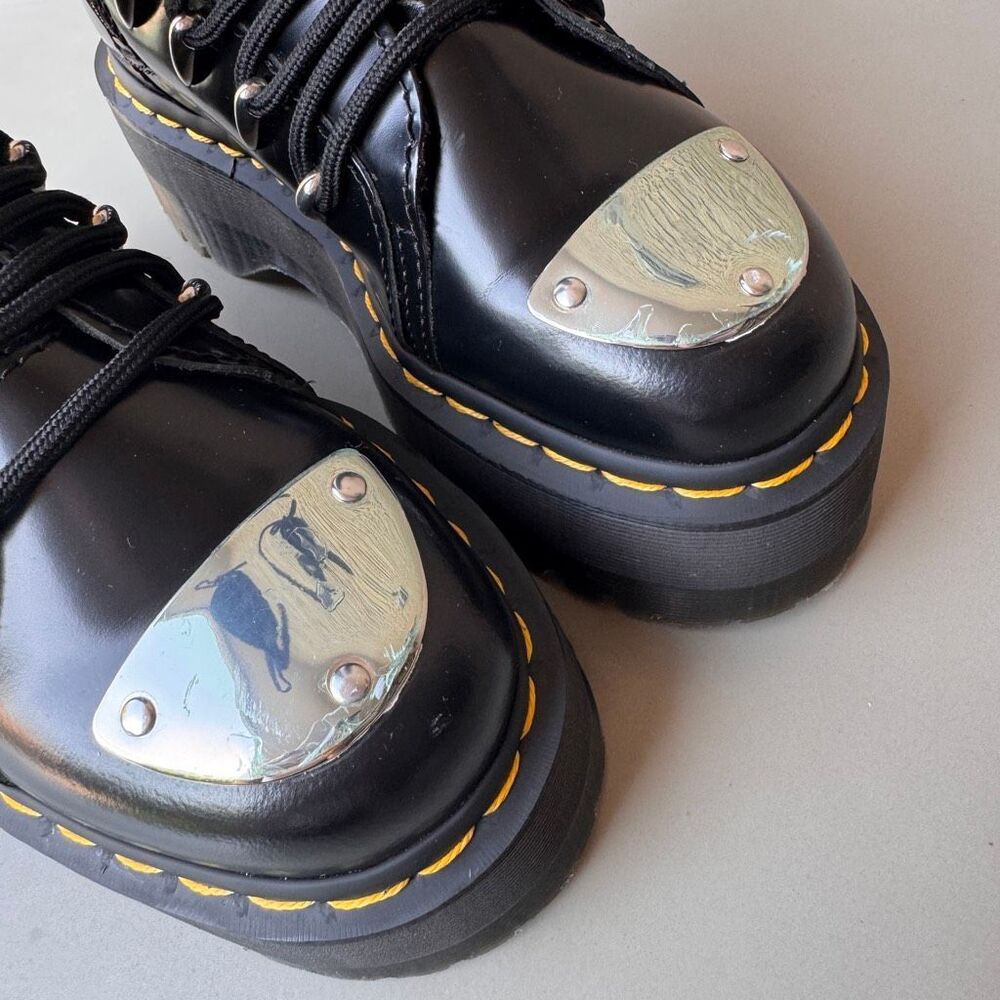 Dr. Martens 1B60 LTT Max Quad Retro Sole Platform Knee Boots Metal Toe Womens 5 - Picture 9 of 16